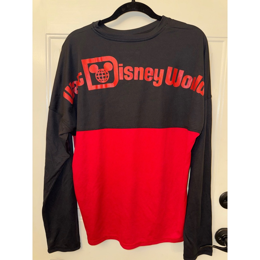 Disney Parks Walt Disney World Spirit Jersey Black Red Colorblock dri fit XL